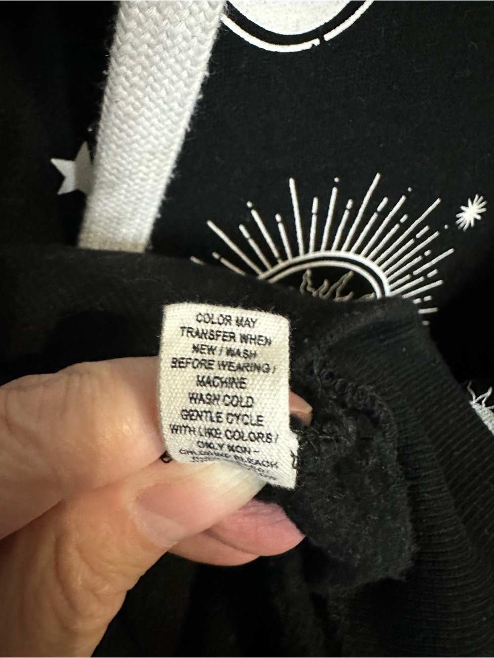 Reflex Black and White Celestial Hooded Sweatshirt Size XL - Reflective - Picture 3 of 5
